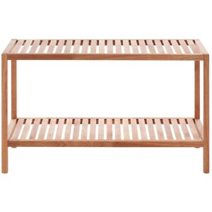 Orsina ARLA Walnut Wood Two Tier Storage Shelf Unit in Natural Natural Orsina ARLA Walnut Wood Two Tier Storage Shelf Unit in Natural Natural