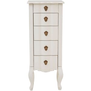 Orsina Elegant Design 5 Drawer Small Chest White, Functional Storage Cabinet, Versatile Chest For Livingroom in White White Orsina Elegant Design 5 Drawer Small Chest White, Functional Storage Cabinet, Versatile Chest For Livingroom in White White
