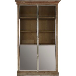 Orsina 2 Door Cabinet With Shelves, Whitewashed Pine Storage Cabinet, Wooden Display Unit With Frosted Glass Doors in Brown Brown Orsina 2 Door Cabinet With Shelves, Whitewashed Pine Storage Cabinet, Wooden Display Unit With Frosted Glass Doors in Brown Brown