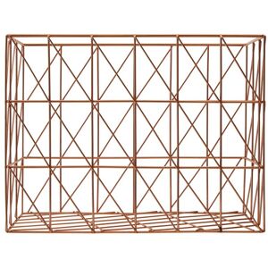 Orsina Stylish Copper Finish Cross Design Wire Basket, Functional Wireframe Basket For Kitchen, High Quality Basket in Gold Gold Orsina Stylish Copper Finish Cross Design Wire Basket, Functional Wireframe Basket For Kitchen, High Quality Basket in Gold Gold