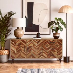 Orsina Two‑Door Mango Wood Sideboard, Natural Mango Wood Cabinet with Carved Door Patterns, Two‑Shelf Buffet Natural Orsina Two‑Door Mango Wood Sideboard, Natural Mango Wood Cabinet with Carved Door Patterns, Two‑Shelf Buffet Natural