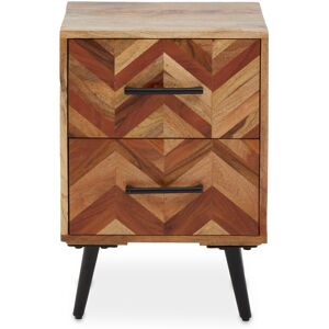Orsina 2 Drawer Bedside Table In Mango Wood, Modern Nightstand With Black Iron Legs, Wooden Bedside Cabinet Black Orsina 2 Drawer Bedside Table In Mango Wood, Modern Nightstand With Black Iron Legs, Wooden Bedside Cabinet Black