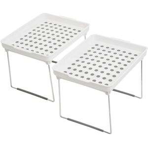 Orsina Durable Cabinet Racks, Stylish 2 Cabinet Racks For Kitchen, Adjustable Robust PP Racks For Kitchen Storage in White White Orsina Durable Cabinet Racks, Stylish 2 Cabinet Racks For Kitchen, Adjustable Robust PP Racks For Kitchen Storage in White White