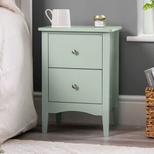 Christow Sage Bedside Table 2 Drawer Slim Bedroom Nightstand Storage Cabinet Unit in Light Green Light Green Christow Sage Bedside Table 2 Drawer Slim Bedroom Nightstand Storage Cabinet Unit in Light Green Light Green