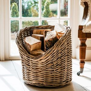 Ivyline Wicker Log Basket Round H42cm D42Cm in Natural Natural Ivyline Wicker Log Basket Round H42cm D42Cm in Natural Natural