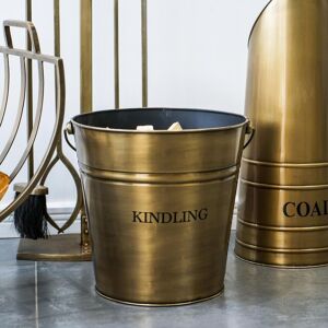 Ivyline Brass Kindling Bucket H30.5Cm W30.5Cm Matching Log Storage Available Matching Companion Set Premium Quality in Metallics Metallics Ivyline Brass Kindling Bucket H30.5Cm W30.5Cm Matching Log Storage Available Matching Companion Set Premium Quality in Metallics Metallics