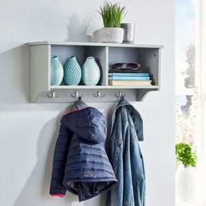 Home Source Polar Coat Hook Storage Shelf Unit in Grey Grey Home Source Polar Coat Hook Storage Shelf Unit in Grey Grey