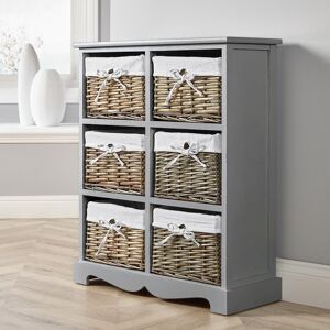 Home Source - 6-Drawer Chest - Grey - Storage Unit Home Source - 6-Drawer Chest - Grey - Storage Unit