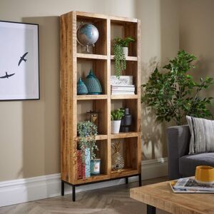 Home Source Open Tall Bookcase Solid Wooden Mango Frame Iron Home Office Storage in Light Oak Light Oak Home Source Open Tall Bookcase Solid Wooden Mango Frame Iron Home Office Storage in Light Oak Light Oak