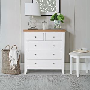 Home Source Easton Chest Of 5 Drawers Storage Organiser Unit Bedroom Solid Wood in White White Home Source Easton Chest Of 5 Drawers Storage Organiser Unit Bedroom Solid Wood in White White