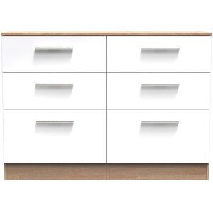 Ready Assembled 2 U Trent 6 Drawer Wide Chest (Ready Assembled) in White White Ready Assembled 2 U Trent 6 Drawer Wide Chest (Ready Assembled) in White White