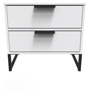 Ready Assembled 2 U Madrid 2 Drawer Bedside Cab(Ready Assembled) in White White Ready Assembled 2 U Madrid 2 Drawer Bedside Cab(Ready Assembled) in White White