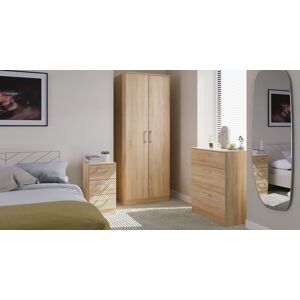 Swift Devon 3 Piece Bedroom Set (Wardrobe, Chest & Bedside) in Bardolino Oak - Ready Assembled in Light Oak Light Oak Swift Devon 3 Piece Bedroom Set (Wardrobe, Chest & Bedside) in Bardolino Oak - Ready Assembled in Light Oak Light Oak
