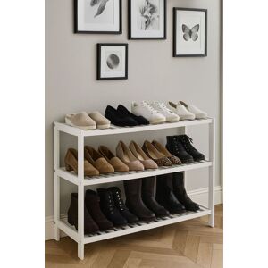 Neo 3 Tier Wooden Shoe Storage in White White Neo 3 Tier Wooden Shoe Storage in White White