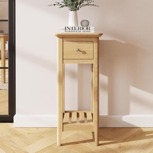 FWStyle Ready Assembled Natural Ash Wooden 1 Drawer Telephone Table in Brown Brown FWStyle Ready Assembled Natural Ash Wooden 1 Drawer Telephone Table in Brown Brown