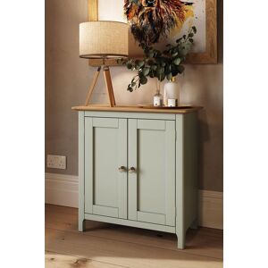 FWStyle Sideboard Oak Veneered Top 2 Large Doors Sage Green Finish Green FWStyle Sideboard Oak Veneered Top 2 Large Doors Sage Green Finish Green