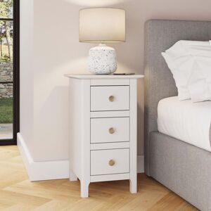FWStyle Palma 3 Drawer White Bedside Chest Table Nightstand White FWStyle Palma 3 Drawer White Bedside Chest Table Nightstand White