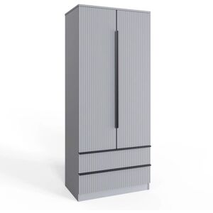 FWStyle 2 Door 2 Drawer Combination Wardrobe Dark Matt Grey Grey FWStyle 2 Door 2 Drawer Combination Wardrobe Dark Matt Grey Grey