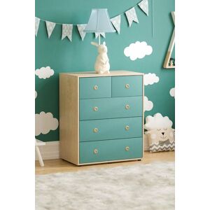 Home Discount Junior Vida Neptune 5 Drawer Chest Of Drawers Storage Kids Children Bedroom Furniture in Blue Blue Home Discount Junior Vida Neptune 5 Drawer Chest Of Drawers Storage Kids Children Bedroom Furniture in Blue Blue