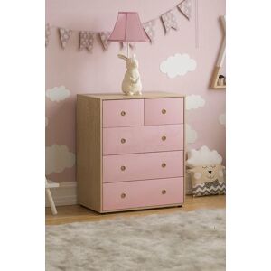 Home Discount Junior Vida Neptune 5 Drawer Chest Of Drawers Storage Kids Children Bedroom Furniture in Pink Pink Home Discount Junior Vida Neptune 5 Drawer Chest Of Drawers Storage Kids Children Bedroom Furniture in Pink Pink