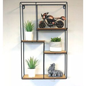 Marco Paul Modern Wooden Rectangular Shaped 4 Tier Floating Shelves in Black Black Marco Paul Modern Wooden Rectangular Shaped 4 Tier Floating Shelves in Black Black