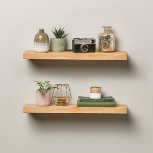 Off the Grain 2 Pack Handmade Solid Oak Wall-Mounted Floating Shelves - 15cm Deep with Floating Rod Brackets - Rustic Display Shelf Light Oak 90 cm x 15 cm Off the Grain 2 Pack Handmade Solid Oak Wall-Mounted Floating Shelves - 15cm Deep with Floating Rod Brackets - Rustic Display Shelf Light Oak 90 cm x 15 cm