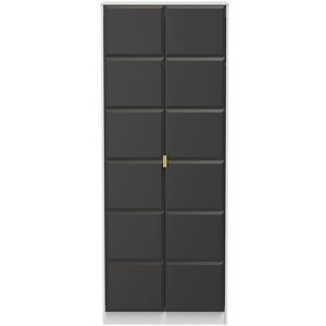 Ready Assembled 2 U Metro 2 Door Wardrobe (Ready Assembled) in Dark Grey Dark Grey Ready Assembled 2 U Metro 2 Door Wardrobe (Ready Assembled) in Dark Grey Dark Grey