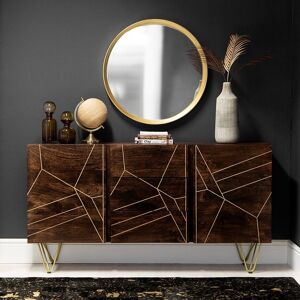 IH Design Jusleen Solid Mango Wood 2 Door 3 Drawer Extra Large Sideboard in Brown Brown IH Design Jusleen Solid Mango Wood 2 Door 3 Drawer Extra Large Sideboard in Brown Brown