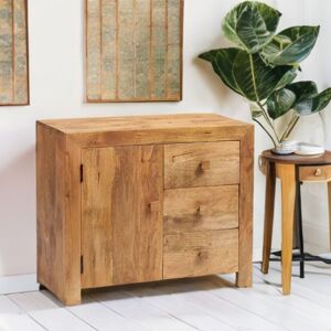 IH Design Duvid Light Mango 3 Drawer Sideboard in Brown Brown IH Design Duvid Light Mango 3 Drawer Sideboard in Brown Brown