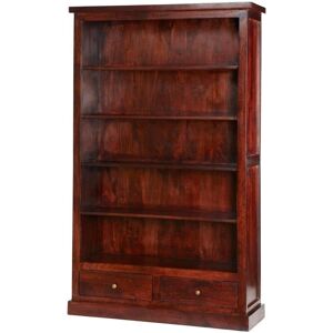 IH Design Mardig Dark Wood Large Bookcase with Drawers in Brown Brown IH Design Mardig Dark Wood Large Bookcase with Drawers in Brown Brown