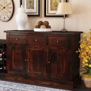 IH Design Mardig Dark Wood Large Sideboard in Brown Brown IH Design Mardig Dark Wood Large Sideboard in Brown Brown