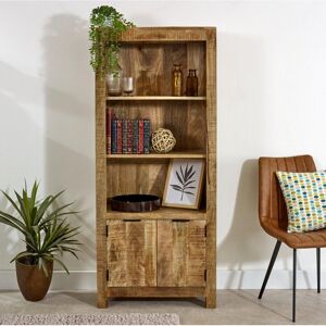 IH Design Bratton Mango Wooden Bookcase With 2 Doors in Brown Brown IH Design Bratton Mango Wooden Bookcase With 2 Doors in Brown Brown