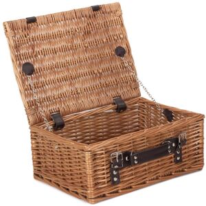 Red Hamper Wicker Double Steamed 36cm Picnic Basket in Brown Brown Red Hamper Wicker Double Steamed 36cm Picnic Basket in Brown Brown
