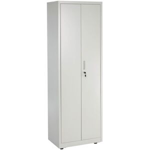 Moderna Metal Storage Cabinet - 4 Shelf Slim Office Storage Cupboard 180cm in Grey Grey Moderna Metal Storage Cabinet - 4 Shelf Slim Office Storage Cupboard 180cm in Grey Grey