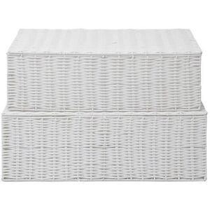 Arpan Resin Woven Under Bed Storage Box, Chest Shelf Toy Clothes Basket With Lid W in White White Arpan Resin Woven Under Bed Storage Box, Chest Shelf Toy Clothes Basket With Lid W in White White