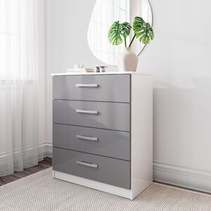Birlea Lynx 4 Drawer Chest in White White Birlea Lynx 4 Drawer Chest in White White