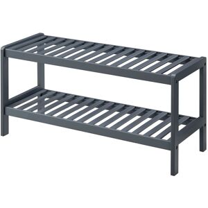 LIVIVO 2-Tier Bamboo Shoe Rack - Multipurpose Storage Stand Shelf Organizer in Grey Grey LIVIVO 2-Tier Bamboo Shoe Rack - Multipurpose Storage Stand Shelf Organizer in Grey Grey