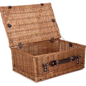 Red Hamper Wicker 46cm Double Steamed Picnic Basket in Brown Brown Red Hamper Wicker 46cm Double Steamed Picnic Basket in Brown Brown