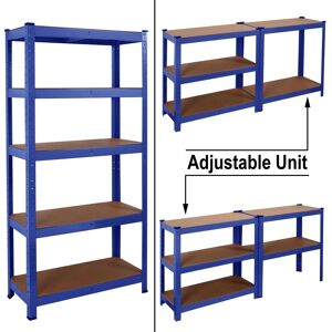House of Home Steel Racking Shelving 5 Tier Heavy Duty Garage Storage Racks Shelf Metal Unit in Blue Blue House of Home Steel Racking Shelving 5 Tier Heavy Duty Garage Storage Racks Shelf Metal Unit in Blue Blue