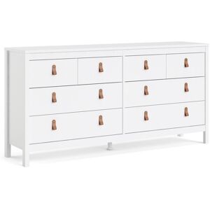 Furniture To Go Barcelona Double Dresser 4+4 Drawers in White White Furniture To Go Barcelona Double Dresser 4+4 Drawers in White White