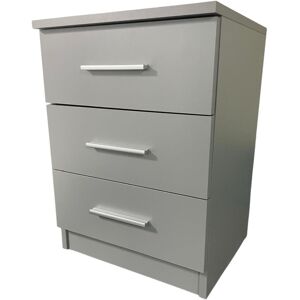 Interior Emporium Ltd 3-Drawer Bedside Table - Compact Nightstand with Storage - Modern Bedroom Furniture (Grey) in Grey Grey Interior Emporium Ltd 3-Drawer Bedside Table - Compact Nightstand with Storage - Modern Bedroom Furniture (Grey) in Grey Grey