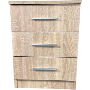 Interior Emporium Ltd 3-Drawer Bedside Table - Compact Nightstand with Storage - Modern Bedroom Furniture (Oak) in Light Oak Light Oak Interior Emporium Ltd 3-Drawer Bedside Table - Compact Nightstand with Storage - Modern Bedroom Furniture (Oak) in Light Oak Light Oak