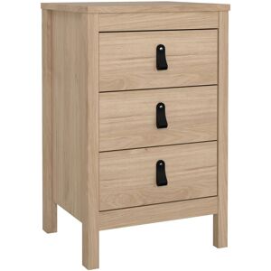 Furniture To Go Barcelona Bedside Table 3 Drawers in Jackson Hickory Oak in Light Oak Light Oak Furniture To Go Barcelona Bedside Table 3 Drawers in Jackson Hickory Oak in Light Oak Light Oak