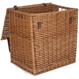 Red Hamper Wicker Double Steamed Vintner Storage Picnic Basket in Brown Size: Large Brown L Red Hamper Wicker Double Steamed Vintner Storage Picnic Basket in Brown Size: Large Brown L