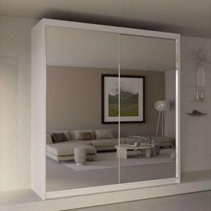 Sliding Wardrobes 4U Jacklin Double Mirror Sliding Door Wardrobe 150cm X 217cm in White Size: 150 cm X 217 cm White 150 cm X 217 cm Sliding Wardrobes 4U Jacklin Double Mirror Sliding Door Wardrobe 150cm X 217cm in White Size: 150 cm X 217 cm White 150 cm X 217 cm