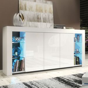Creative Furniture Eden Sideboard 164cm - A Sophisticated & Spacious Cabinet with Gloss Doors & LED Lights in White White Creative Furniture Eden Sideboard 164cm - A Sophisticated & Spacious Cabinet with Gloss Doors & LED Lights in White White