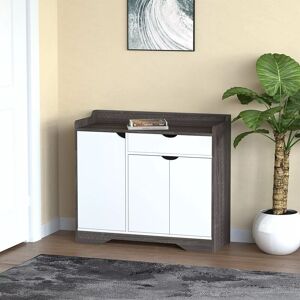 Hygrad Built to Survive Shoe Storage Cabinet Cupboard Rack Stand Wood Sideboard Organizer in Grey Grey Hygrad Built to Survive Shoe Storage Cabinet Cupboard Rack Stand Wood Sideboard Organizer in Grey Grey