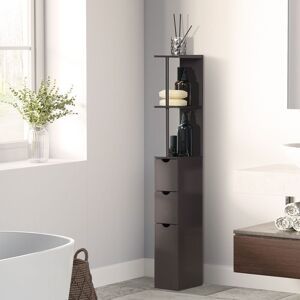 HOMCOM Tall Bathroom Storage Cabinet with Shelf & Drawers, Brown Brown HOMCOM Tall Bathroom Storage Cabinet with Shelf & Drawers, Brown Brown