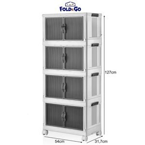 Woohoo Furniture Collapsible Closet Organizers with wheels & Door Stackable Foldable Storage Boxes - 4 boxes in White Size: Medium White Medium Woohoo Furniture Collapsible Closet Organizers with wheels & Door Stackable Foldable Storage Boxes - 4 boxes in White Size: Medium White Medium