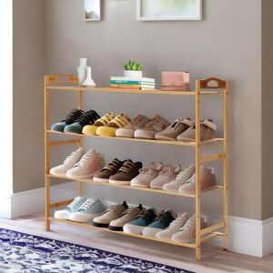 Rafaelo Mobilia 4 Tier Bamboo Shoe Rack in Natural Natural Rafaelo Mobilia 4 Tier Bamboo Shoe Rack in Natural Natural